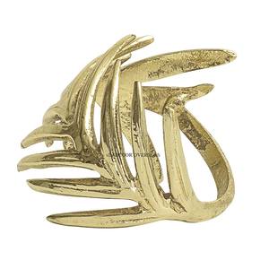 Nouveauté, anneaux de serviette de table de mariage de luxe de qualité supérieure en métal plaqué or de haute qualité, motif abstrait - Product Image 1