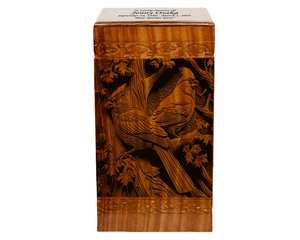 Cardinal Wooden Adult Size Human Funeral Cremation Urn with Personalization wooden urns <b>for</b> human <b>ashes</b> - Product Image 1