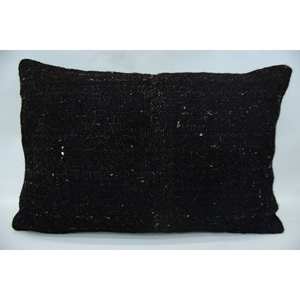 Elegante Alfombra tejida Kantha de 16x24 pulgadas, almohada de lana negra, patrón Vintage, cojín decorativo suave coreano Oriental de lujo para la vida - Product Image 1