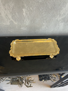 Square Shape Aluminum And Brass Serving Tray Ideal For Presenting Desserts <b>Sweets</b> And Snacks During <b>Parties</b> - Product Image 4