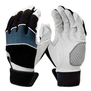 Fabricants de gants de baseball de conception personnalisée Gants de frappeur confortables et respirants en cuir véritable blanc antidérapant - Product Image 1