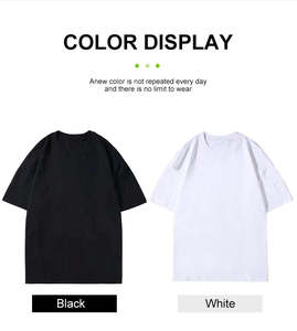 T-shirt uni en pur coton T-shirt personnalisé impression T-shirt vierge T-shirts personnalisés avec logo T-shirt avec logo personnalisé pour hommes - Product Image 3