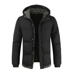 Automne hiver hommes High Street Style matelassé doudoune décontracté col montant à capuche fermeture éclair poches taille 4XL-pour garder au chaud - Product Image 5