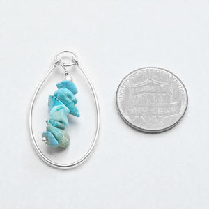 จี้เงินแท้ 925 รูปทรงหยดน้ำ ทำด้วยมือ ประดับด้วยเศษพลอยสีดำธรรมชาติ สำหรับทำเครื่องประดับ - Product Image 2