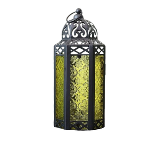Juego de dos velas de vajilla pulidas en oro, farol para decoración interior y exterior, farol marroquí decorativo para Hotel para temporada festiva - Product Image 3