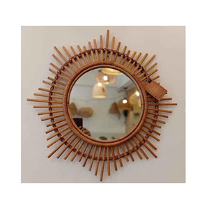 Rattan <b>mirror</b> decorative sunburst design, <b>wicker</b> frame with glass, wall decor for homes, made in Vietnam, High quality - Product Image 4