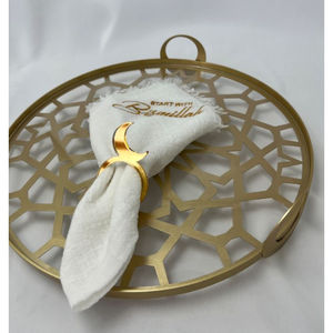 Decoración de Mesa para Ramadán Eid Mubarak, Anillo de Servilleta con Luna Dorada para Accesorios de Mesa, Anillos de Servilleta, Porta Servilletas a Precio Accesible - Product Image 5