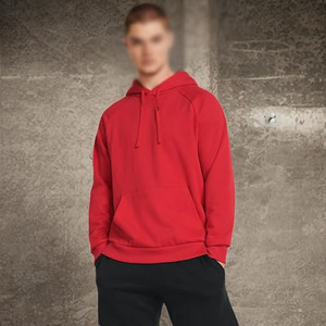 Sudadera con Capucha Roja Personalizada con Logotipo Serigrafiado, Unisex, con Hombros Caídos |   Sudadera Oversize Estilo Urbano |   Sudadera con Capucha Personalizada al por Mayor - Product Image 1