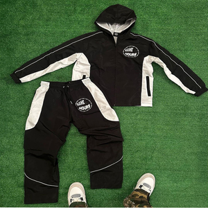 ชุดวิ่งออกกำลังกายแบบรูดซิปใส่ได้ทั้งชายและหญิงชุดไนลอนระบายอากาศได้พร้อมกางเกงลายพิมพ์โลโก้ - Product Image 1