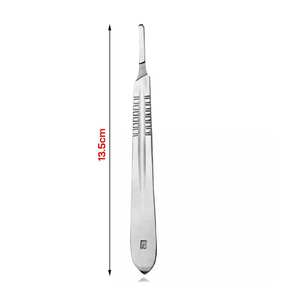 Manche de scalpel n° 4 4 poignées de scalpel en acier inoxydable de qualité chirurgicale, source d'alimentation manuelle, kit de travail standard MOL pour la sécurité et la suture - Product Image 6