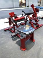 Machine commerciale de soulevé de mollets assis, réglable, avec genouillères, charge par plaques, barres de poids inclinées, tube ovale en acier, plaque de repose-pieds texturée, pour salle de sport