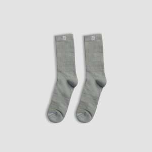 Chaussettes longues Cloud Hue (Sage mat) avec logo personnalisable, compression, antibactériennes, adaptées aux diabétiques, design sportif imprimé automne - Product Image 2