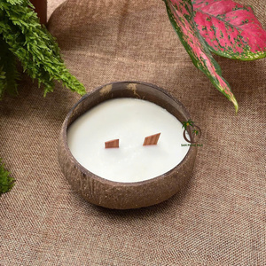 Eco-Friendly Coconut Shell Scented <b>Candle</b> Handcrafted Premium Natural Wax Lime <b>Essential</b> <b>Oils</b> for Christmas - Size 300 gram - Product Image 4