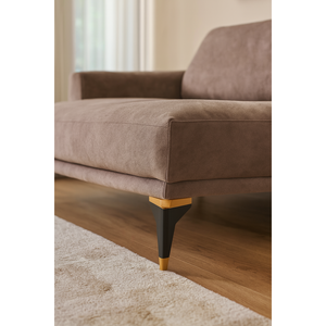 Pieds de meuble trapézoïdaux modernes noirs de 21 cm avec embouts dorés, installation facile pour la décoration d'appartement, pieds de meuble en plastique - Product Image 3