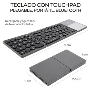 Teclado Inalámbrico Bluetooth Recargable, Diseño Plegable de Membrana con Botones de Goma Resistentes - Product Image 2