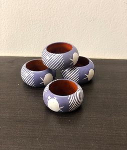 Servilleteros de madera hechos a mano antiguos, decoración de mesa impresionante de lujo Vintage clásico, cenas, fiestas, bodas, ocasiones especiales - Product Image 4