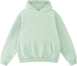 Sweat à capuche unisexe oversize délavé à l'acide Vintage Casual Streetwear Loose Fit Heavyweight Cotton Pullover Sweat à capuche - Product Image 6