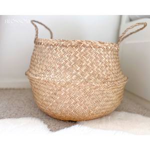 Panier de rangement pliable en jonc de mer panier d'herbe de mer tissé pliable panier de tissage - Product Image 3