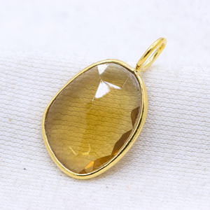 Piedra preciosa de citrino dorado Natural 925 Plata de Ley sólida chapada en oro colgante hecho a mano para mujer joyería para venta al por mayor - Product Image 6