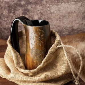 Trondebal Viking tasse à boire corne de boeuf naturelle tasse isolée gobelet alimentaire étanche verres pour café - Product Image 1