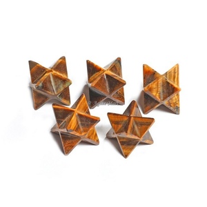 Premium Tiger Eye Merkaba Star Collection Cristales curativos de piedras preciosas de ágata natural para Feng Shui Decoración del hogar y estilo de amor - Product Image 1