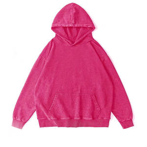 Sudadera con Capucha de Primavera de Corte Regular, 400 Gsm, Lavado Vintage, Tinte Liso, Bordada, de Poliéster/Algodón - Product Image 4