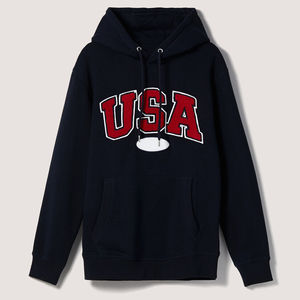 Lavado ácido personalizado Chenille bordado 100% algodón sudaderas con capucha hombres de gran tamaño transpirable algodón mezclado gota hombro Streetwear - Product Image 3