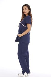 Ensemble de blouses et pantalons d'infirmière pour femmes, col en V, tissu sergé extensible respirant, uniformes d'infirmière par Waseem Impex - Product Image 2