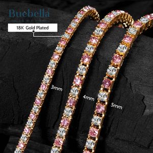 Gran oferta, cadena de tenis de diamante de moissanita de 3mm chapada en oro de 18 quilates y plata 925 de alta calidad para hombres, collares Premium - Product Image 4