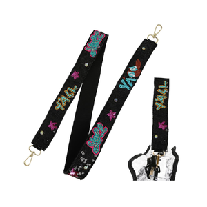 Sacs de sport de luxe faits à la main en gros avec sangle perlée, couleurs d'équipe sportive personnalisées, ceintures métalliques - Product Image 3