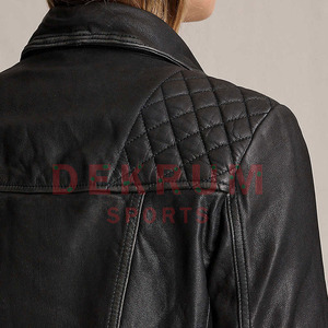 Nueva llegada de las mujeres de alta calidad al por mayor chaqueta de moda de cuero nuevo diseño de cuero puro chaqueta de moda - Product Image 6