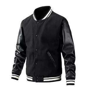 Vestes d'hiver en toile pour hommes, style baseball varsity, personnalisables en gros, avec logo brodé sur le devant, grandes tailles, prix d'usine - Product Image 3