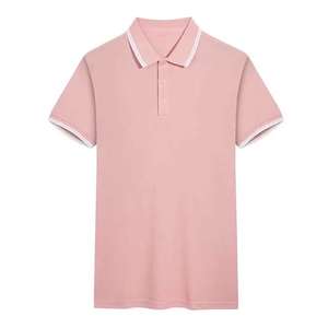 Trendy Custom <b>Men's</b> <b>Pink</b> for T-<b>Shirt</b> Summer Streetwear 100% Cotton Anti-Wrinkle Pocket Short Sleeve OEM Embroidered Logo Collar - Product Image 4