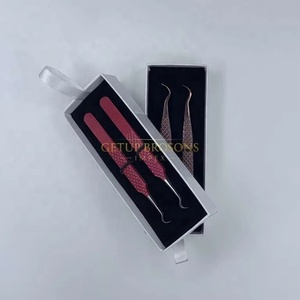 Pestañas GETUP BROSONS IMPEX de Acero Inoxidable de Alta Calidad, Color Rojo Rosa con Punta Plateada, Antimagnéticas, Precisión Rusa, Volumen 10mm - Product Image 6