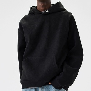 Vente chaude 500 Gsm Logo personnalisé sweats à capuche pour hommes haute qualité poids lourd ample surdimensionné polaire XS taille avec motif imprimé - Product Image 3