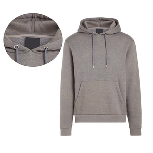 Acepte logotipo personalizado Sudadera con capucha térmica lavada con ácido desgastado de gran tamaño con parte inferior cortada Dobladillo crudo Sudaderas con capucha recortadas Hombres - Product Image 6