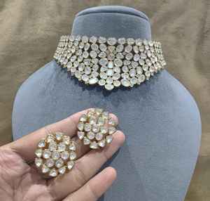 Traditional High Quality Pachi <b>Kundan</b> Necklace Set with Intricate Detailing and Matching Earrings Bridal & Festive <b>Jewelry</b> - Product Image 1