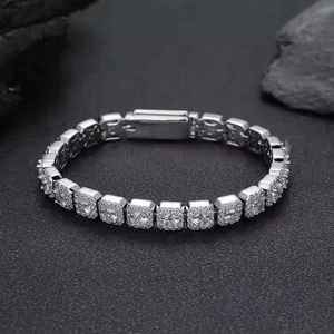 VVS Moissanite Hip Hop Iced Out Pulsera de diamantes de corte redondo Pulsera DE TENIS clásica para mujer Plata de Ley 925 - Product Image 4
