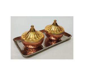 El mejor recipiente de cobre con tapa de latón mejora la presentación general de los aperitivos, una opción confiable para uso diario y festivo. - Product Image 1