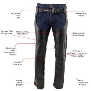 Chaps d'équitation en cuir véritable vente en gros d'équipement équestre chaps d'équitation de haute qualité - Product Image 3