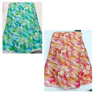 Tissu en Chiffon Imprimé avec Broderie de Séquence pour Robe, Blouse et Kaftan - Product Image 5