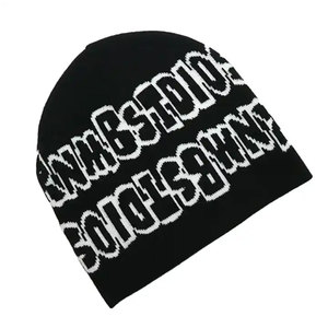 Offre Spéciale professionnel nouveau Style unisexe tricoté personnalisé hiver chapeaux Jacquard partout impression Logo Beanie chapeaux - Product Image 4
