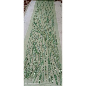 Haute qualité tissé coton perlé travail brodé dentelle tissu pour femmes décontracté et fête porter mariages filles robes - Product Image 4