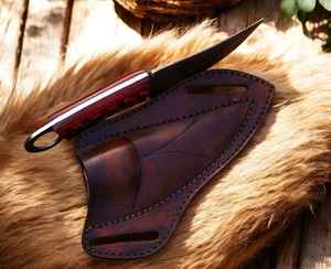 Cuchillo de Hoja Fija Hecho a Mano con Funda para Supervivencia al Aire Libre, Camping, Pesca, Caza, Cuchillos de Acero con Alto Contenido de Carbono con Funda - Product Image 4