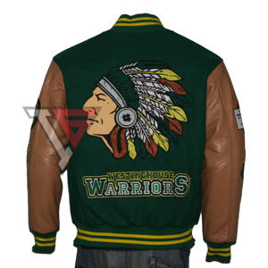 Chaqueta Bomber Informal para Hombre con Logotipo Personalizado, Chaqueta Bomber de Lana, Mangas de Cuero, Chenille, Bordado de Letras, Parches de Secado Rápido, OEM, Invierno - Product Image 5