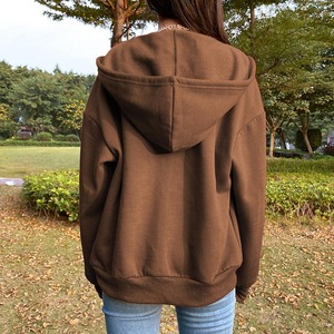 Vente en gros de sweats à capuche zippés pour femmes sweats à capuche zippés coupe ajustée de couleur différente sweat à capuche zippé respirant uni pour femmes - Product Image 6