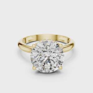 Anillo de Compromiso Solitario para Mujer con Diamante Cultivado en Laboratorio y Halo Oculto, Oro de 10K, 14K, 18K, Certificado IGI de Lujo - Product Image 5