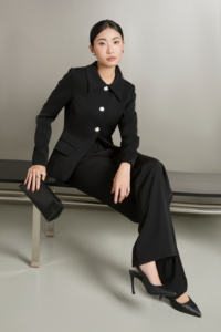 Blazer Vietnam AUREA, Sólido, Elegante/Vintage/Clásico Moderno, Estructurado, Grueso, con Detalle de Botones y Abertura Trasera KA57 - Product Image 3