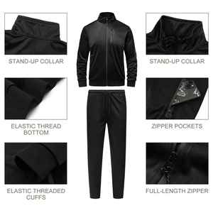 Vendeurs de survêtements personnalisés à col montant Pantalons de jogging Survêtements avec fermeture éclair pour hommes - Product Image 3