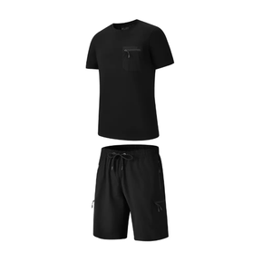 Modern Style Men's Outfit Oversized T-Shirt and Relaxed Fit Mid-Length Short Set Soft Breathable Fabric for Summer - Product Image 2